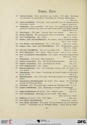 Eisen, Zinn (Nr. 251-297)