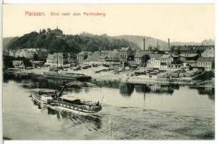 Meißen. Martinsberg - Elbe mit Dampfer Pillnitz