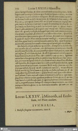 Locus LXXIV. à Minorib. ad Ecclesiam, vel Piam causam