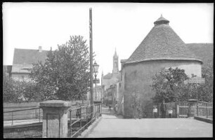 Kamenz. Alter Wallturm - Blick in die Kirchstraße
