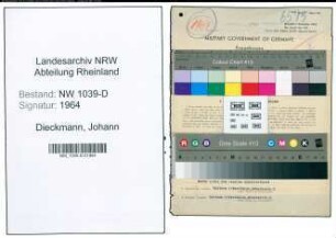 Entnazifizierung Johann Dieckmann , geb. 25.12.1908 (Polizeiwachtmeister)