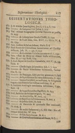 Dissertationes Theologicae.