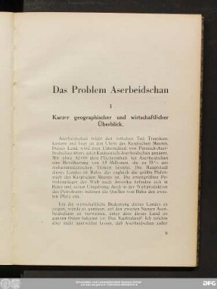 I Kurzer geographischer und wirtschaftlicher Überblick.