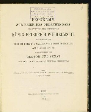 Die Lehrsammlung der anatomischen Anstalt der Universität Bonn