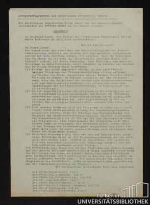 Der nachfolgend abgedruckte Brief