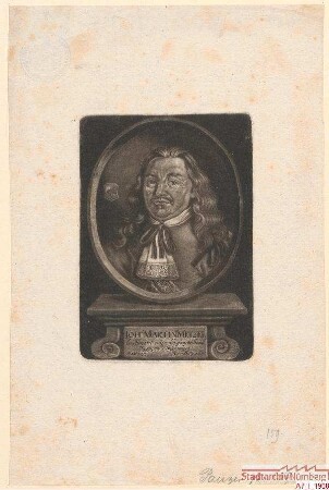 Johann Martin Metzel, Leutnant über die geworbenen Truppen in Nürnberg; geb. 1617; gest. 1668
