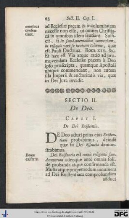 Sectio II. De Deo.