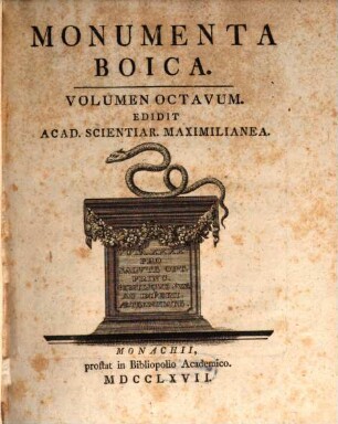 Monumenta Boica, 8. 1767