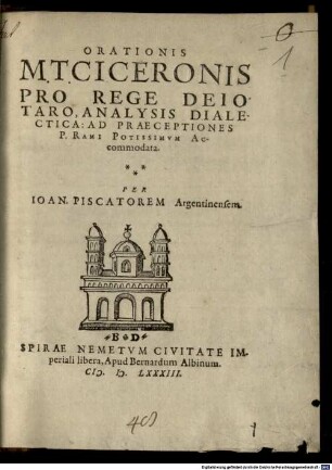 Orationis M. T. Ciceronis pro rege Deiotaro, analysis dialectica
