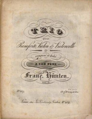 Trio pour pianoforte, violon & violoncelle : oeuv. 14