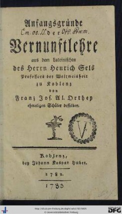 Anfangsgründe der Vernunftlehre