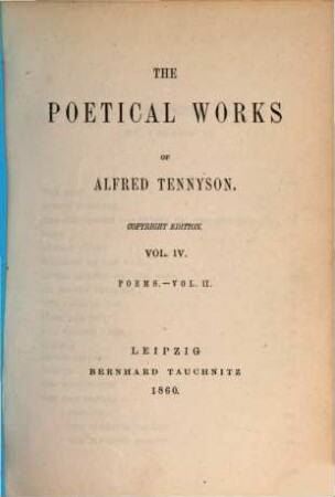The poetical works of Alfred Tennyson. 4,4,2