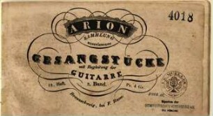 Arion : Sammlung auserlesener Gesangstücke mit Begleitung der Guitarre, 13,3