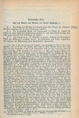 Dreizehnter Titel. Von den Rechten und Pflichten des Staats überhaupt