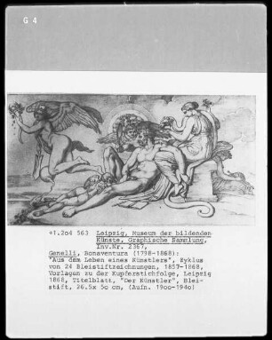 "Aus dem Leben eines Künstlers". Zyklus von 24 Bleistiftzeichnungen — Titelblatt "Der Künstler" (Allegorie auf mein Leben)