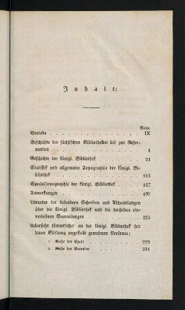 XVII, Inhaltsverzeichnis