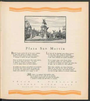 Plaza San Martín : Dibujo de Martínez Labat