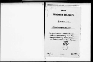 Neugliederung der Länder in Südwestdeutschland (vorbereitende Maßnahmen)