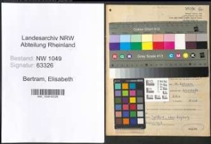 Entnazifizierung Elisabeth Bertram , geb. 25.09.1899 (Lehrerin)