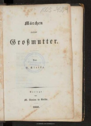 Märchen meiner Großmutter