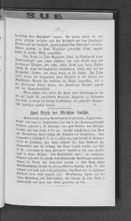 Zwei Briefe des Melchior Lorichs.