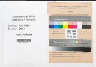 Entnazifizierung Wilhelm Hein , geb. 16.11.1914 (Stabsfeldwebel)
