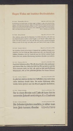 Magere Wallau mit deutschen Großbuchstaben