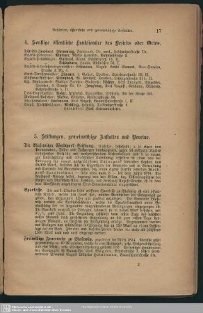 5. Stiftungen, gemeinnützige Anstalten und Vereine