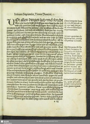 Initium Sapientiae, Timor Domini