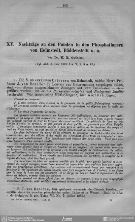 Nachträge zu den Funden in den Phosphatlagern von Helmstedt, Büddenstedt u.a.