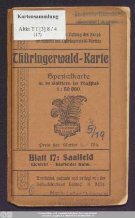 Blatt 17: Saalfeld : Eichicht, Saalfelder Kulm