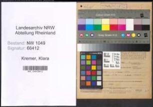 Entnazifizierung Klara Kremer , geb. 03.10.1899 (Abteilungsleiterin)