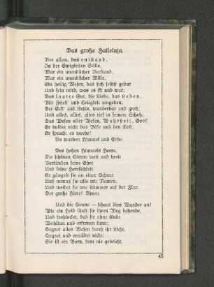Das große Halleluja.