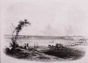USA, New York, Hafeneinfahrt, Stich