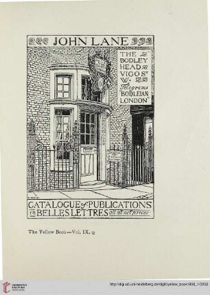 List of books in Belles Lettres published by John Lane