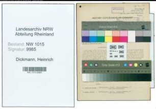 Entnazifizierung Heinrich Dickmann , geb. 04.12.1897 ()