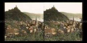 Blick auf Marksburg und Rhein, Braubach