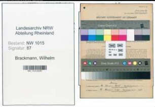 Entnazifizierung Wilhelm Brackmann , geb. 05.06.1875 (Schuhmacher)