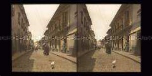 Belebte Geschäftsstraße in La Paz
