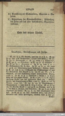 Druckfehler, Verbesserungen und Zusätze
