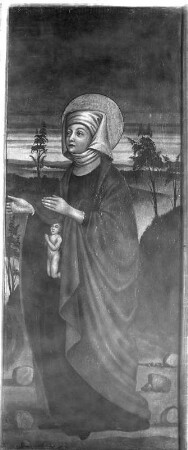 Die Jungfrau Maria : Die Jungfrau Maria. Tafelmalerei (vor 1530; Simon von Taisten). Meersburg, Altes Schloss, Burgkapelle