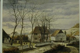 Repro eines Bildes, farbig, oval, Heiligenkirchen