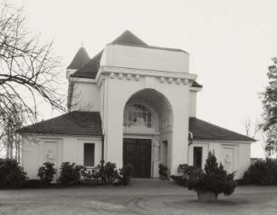 Mittweida, Friedhofskapelle : Mittweida, Friedhofskapelle, Chemnitzer Straße, um 1905, Eingangsseite
