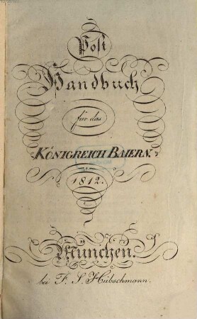 Post-Handbuch für das Königreich Baiern, 1812