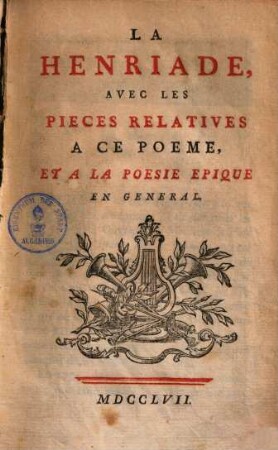 Collection complette des oeuvres de Mr. de Voltaire. 1.
