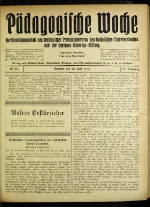Westfälischer Provinzial-Verein des katholischen Lehrer-Verbandes : Niederschrift über die Vertreterversammlung in Dortmund am 10. Juni 1919