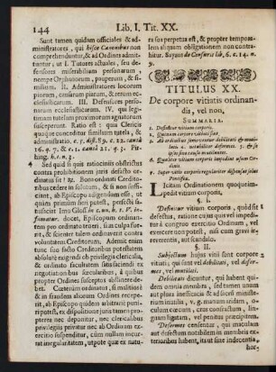 Titulus XX. De corpore vitiatis ordinandis, vel non.