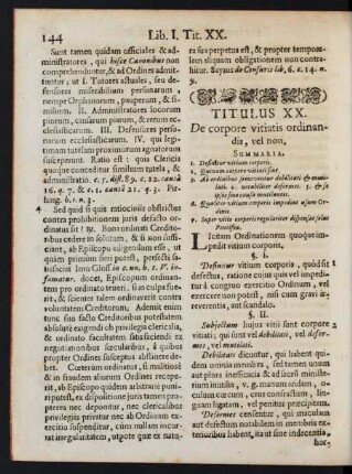 Titulus XX. De corpore vitiatis ordinandis, vel non.