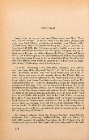 378-379 [Rezension] Guardini, Romano, Jesus Christus