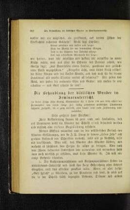 ¬Die¬ Behandlung der biblischen Wunder im Seminarunterricht